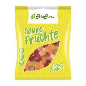 BIOBON Cukríky Kyslé ovocie bezgluténové vegan BIO 100g